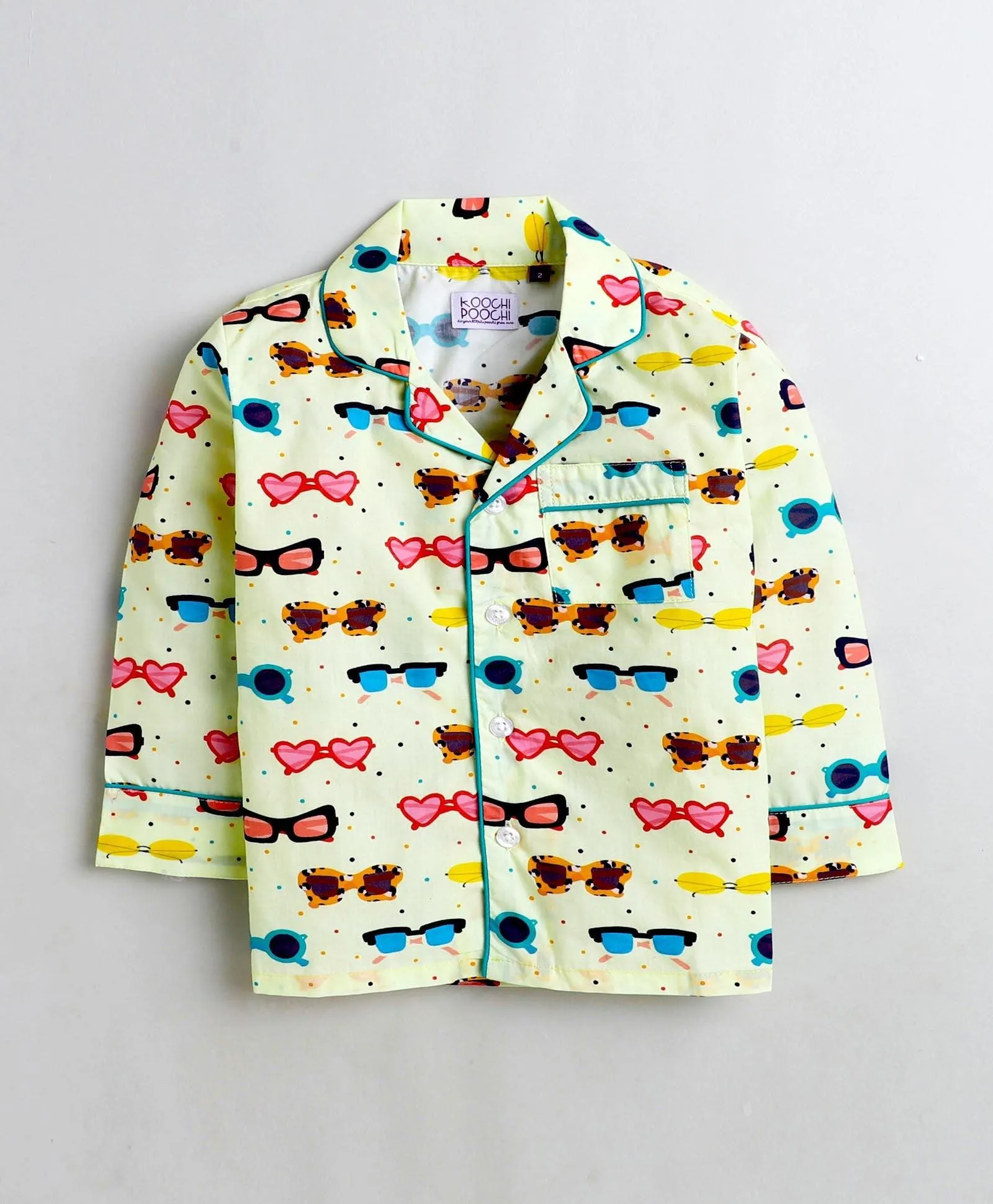 Sunglasses Printed Night Suit Set