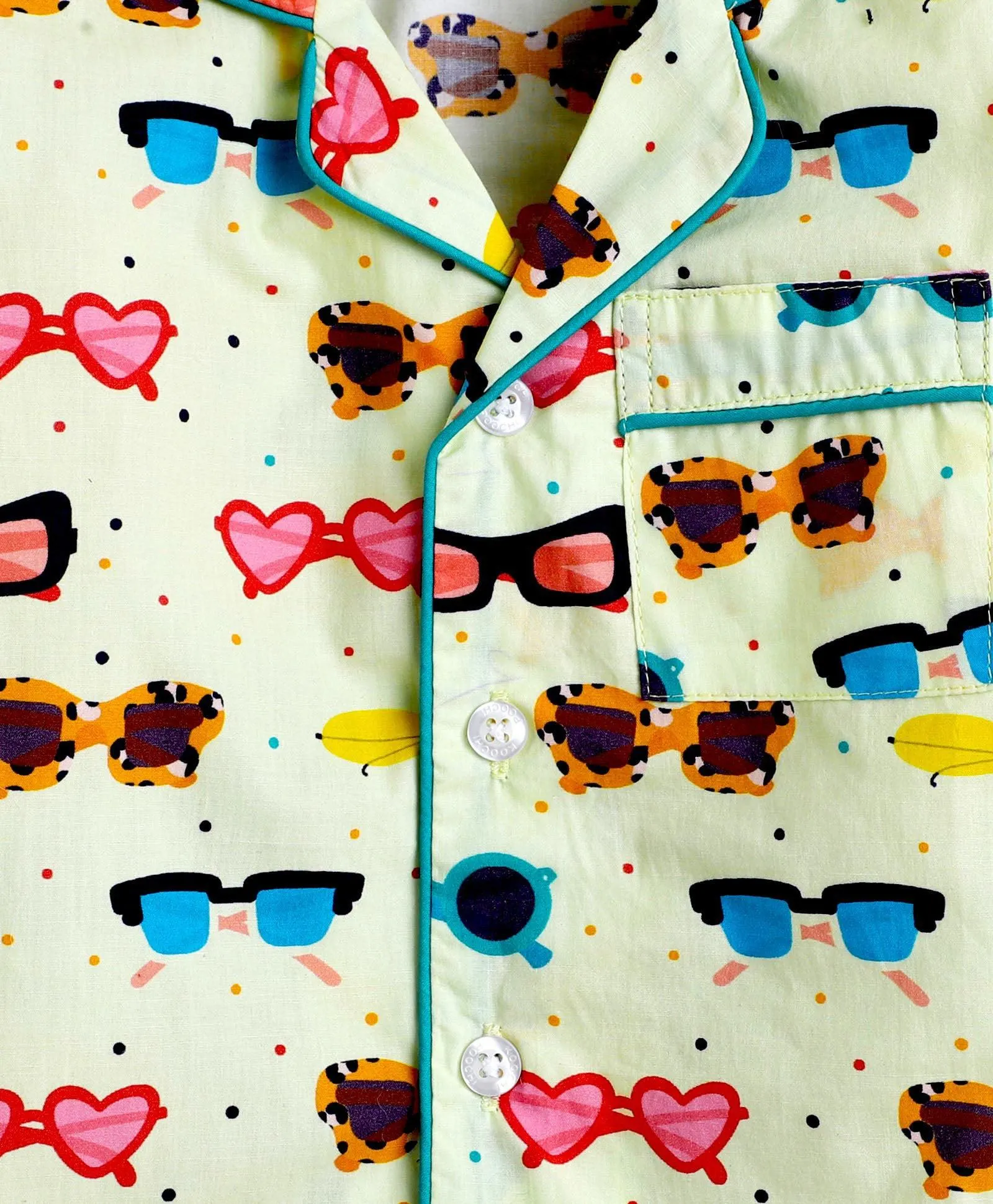Sunglasses Printed Night Suit Set