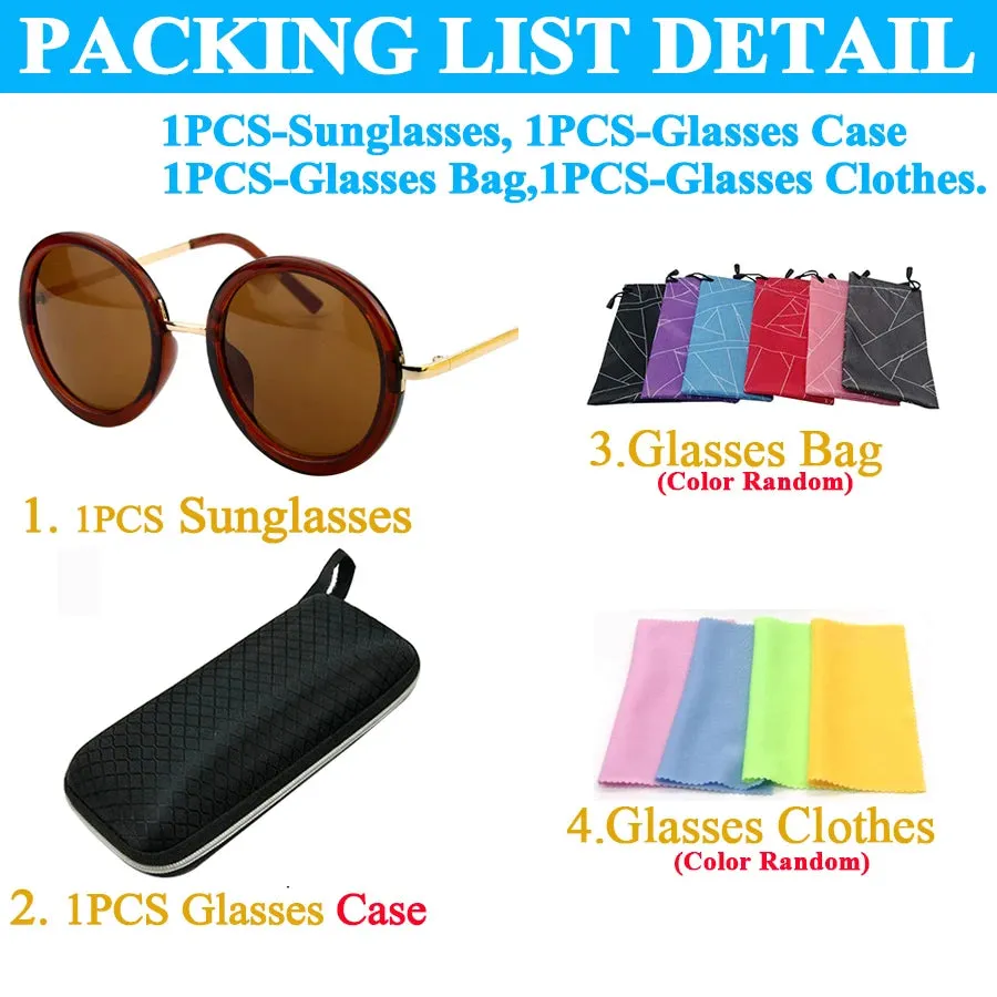 Sunglasses Women Men Round Luxury Retro Circle Frame 5 Colors