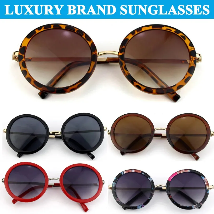 Sunglasses Women Men Round Luxury Retro Circle Frame 5 Colors
