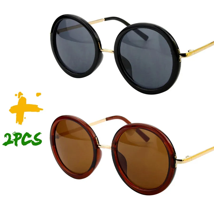 Sunglasses Women Men Round Luxury Retro Circle Frame 5 Colors