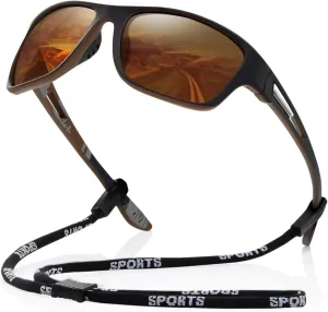 suoso Polarized Sports Sunglasses for Men: UV400 Protection Glasses Womens Wrap Around Goggles for Driving Fishing