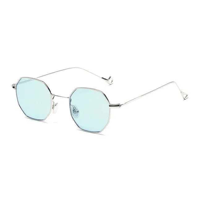 Super Light Weight Octagon Sunglasses Unisex in Yellow, Red, Blue Tinted   Clear Lens Glasses