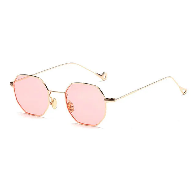 Super Light Weight Octagon Sunglasses Unisex in Yellow, Red, Blue Tinted   Clear Lens Glasses