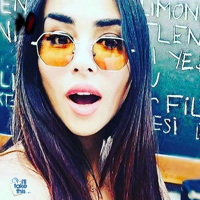 Super Light Weight Octagon Sunglasses Unisex in Yellow, Red, Blue Tinted   Clear Lens Glasses