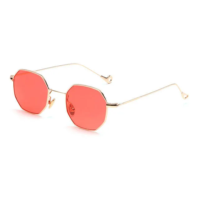 Super Light Weight Octagon Sunglasses Unisex in Yellow, Red, Blue Tinted   Clear Lens Glasses