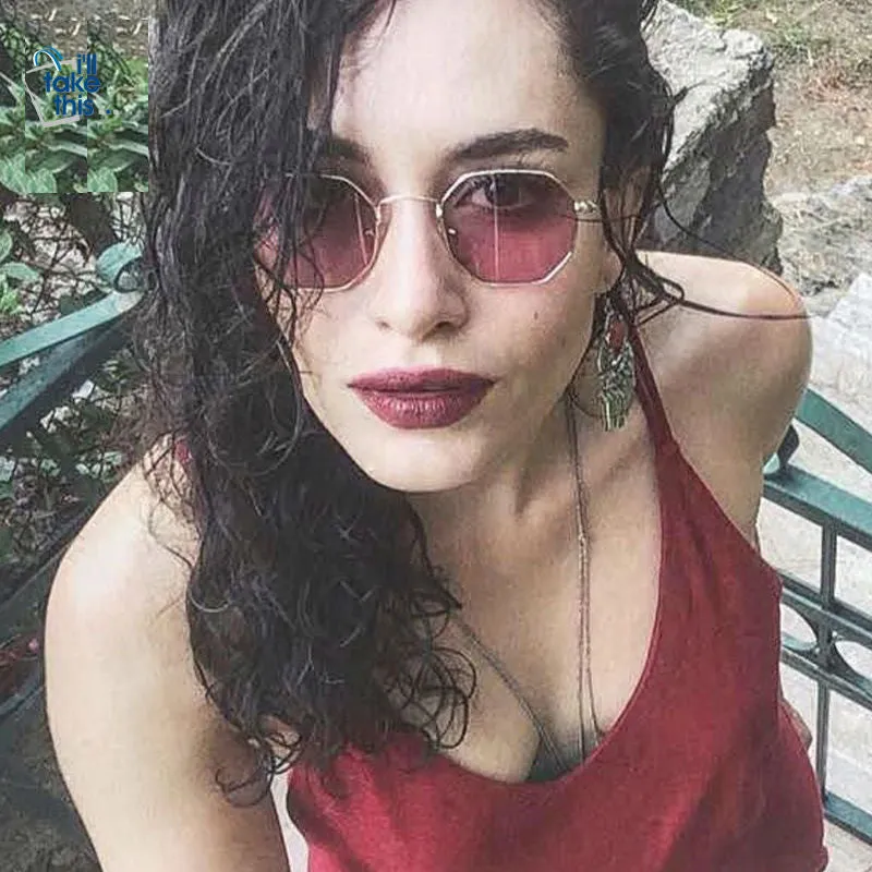 Super Light Weight Octagon Sunglasses Unisex in Yellow, Red, Blue Tinted   Clear Lens Glasses