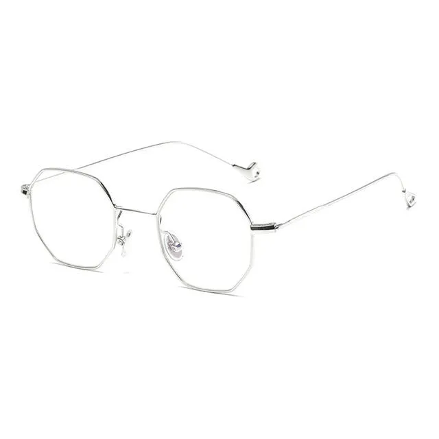 Super Light Weight Octagon Sunglasses Unisex in Yellow, Red, Blue Tinted   Clear Lens Glasses