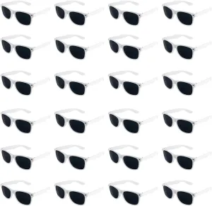 Super Z Outlet Plastic Vintage Retro Style Sunglasses Classic Shades Eyewear Party Favors (24, White)