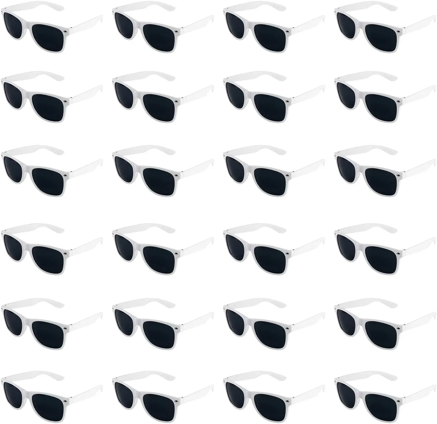 Super Z Outlet Plastic Vintage Retro Style Sunglasses Classic Shades Eyewear Party Favors (24, White)