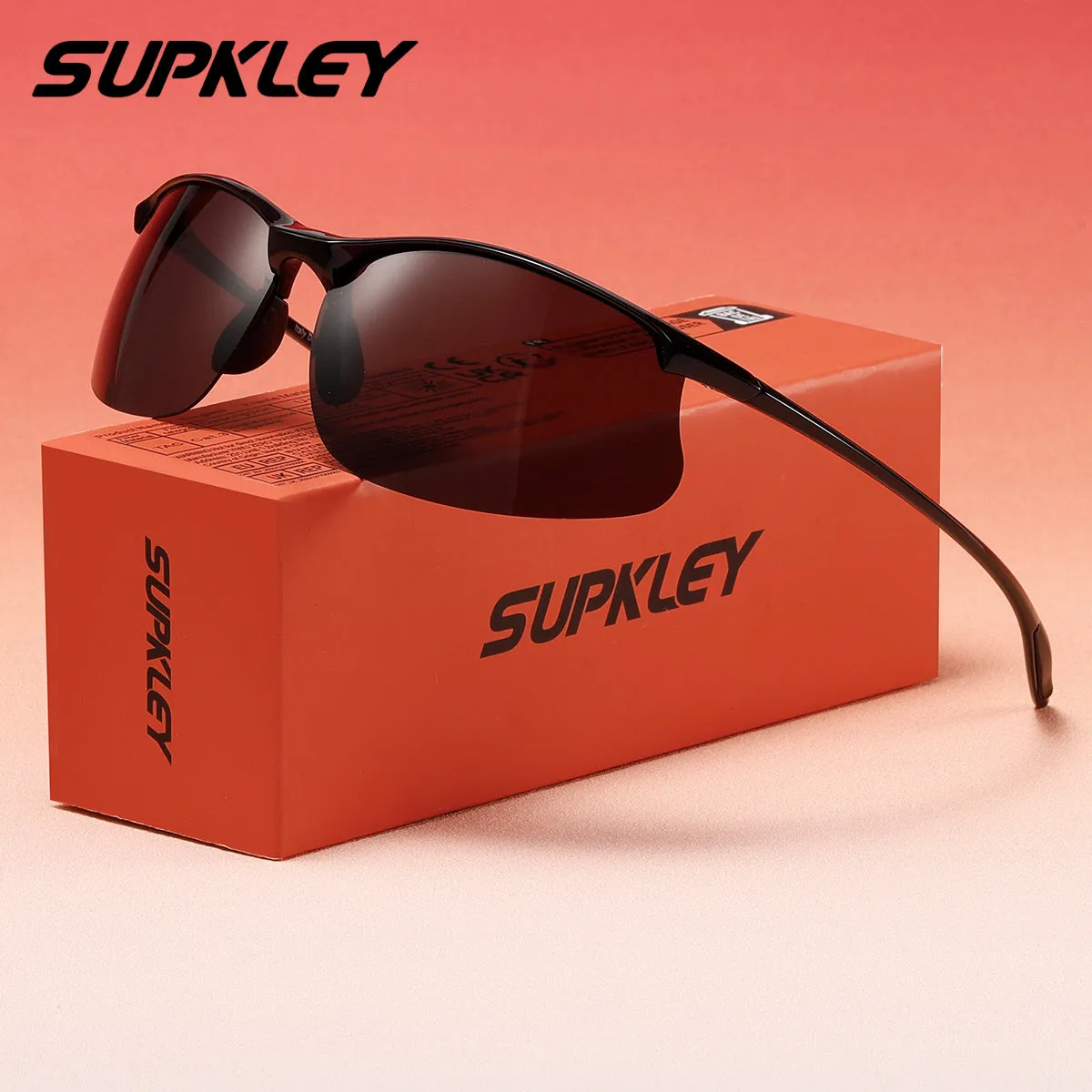 SUPKLEY Semi-Rimless Polarized Sports Sunglasses, UV400 Protection  3030