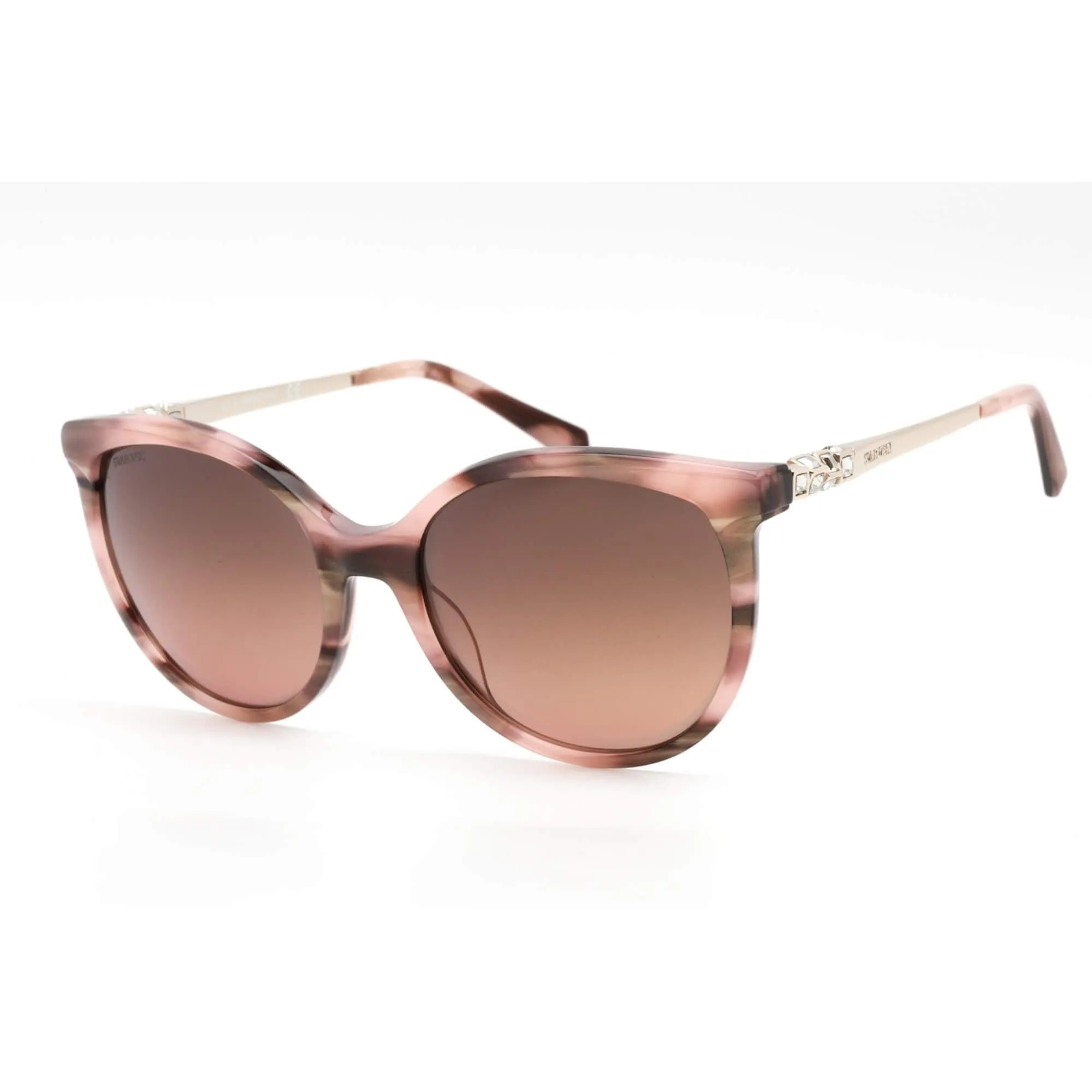 Swarovski Women's Sunglasses - Shiny Pink Full Rim Frame Brown Lens | SK0155 72G