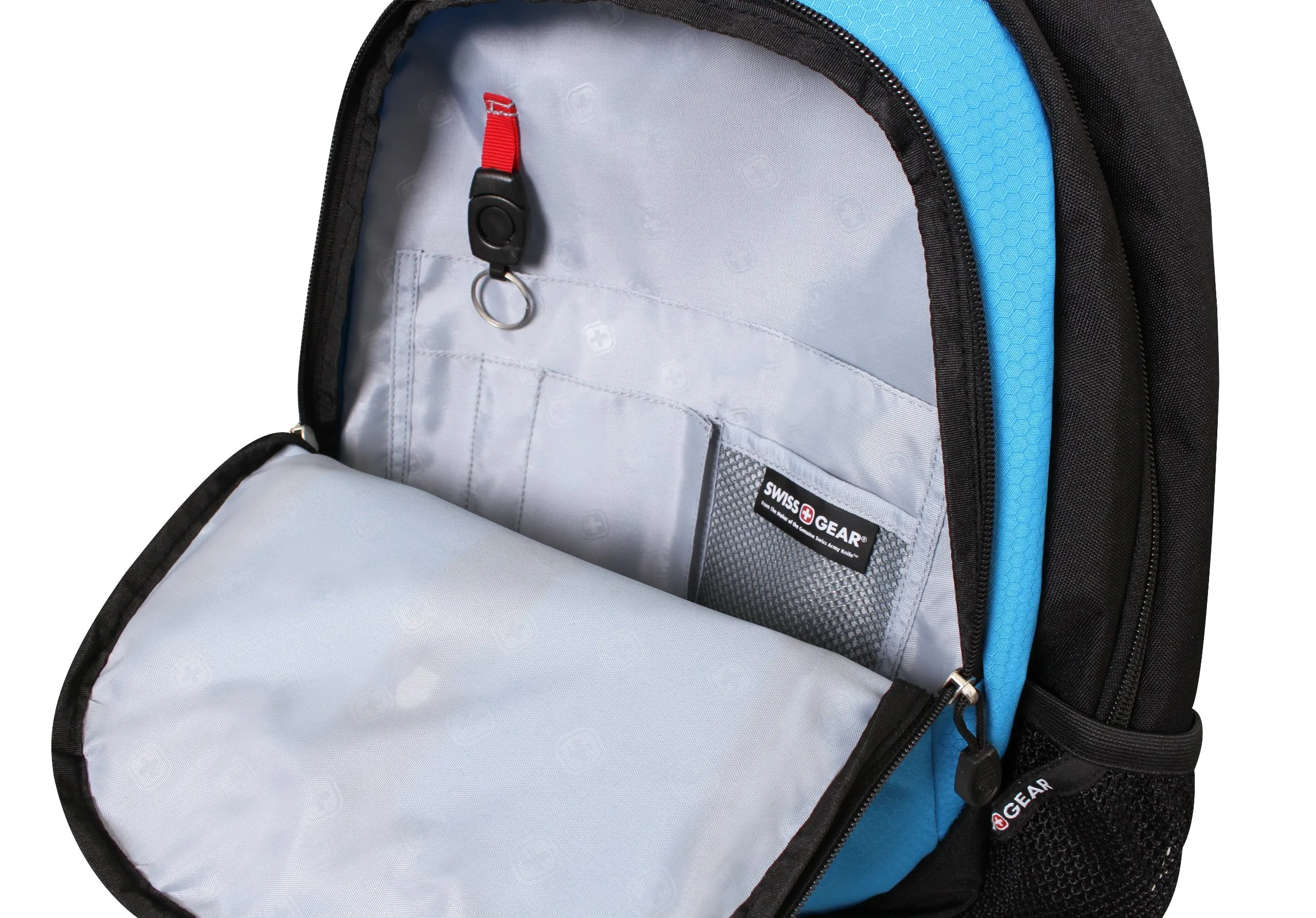 Swiss Gear SA3077 Black with Blue Lightweight Laptop Backpack - Fits Most 15 Inch Laptops and Tablets