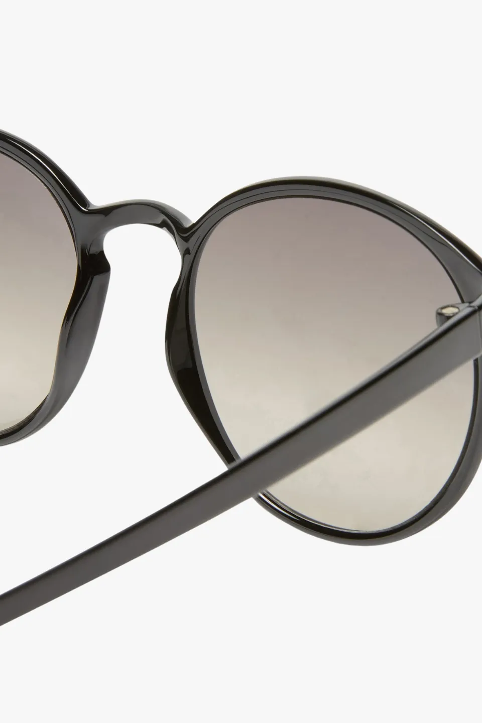 Swizzle Thin Round Matte Black Smoke Gradient Lens Sunglasses