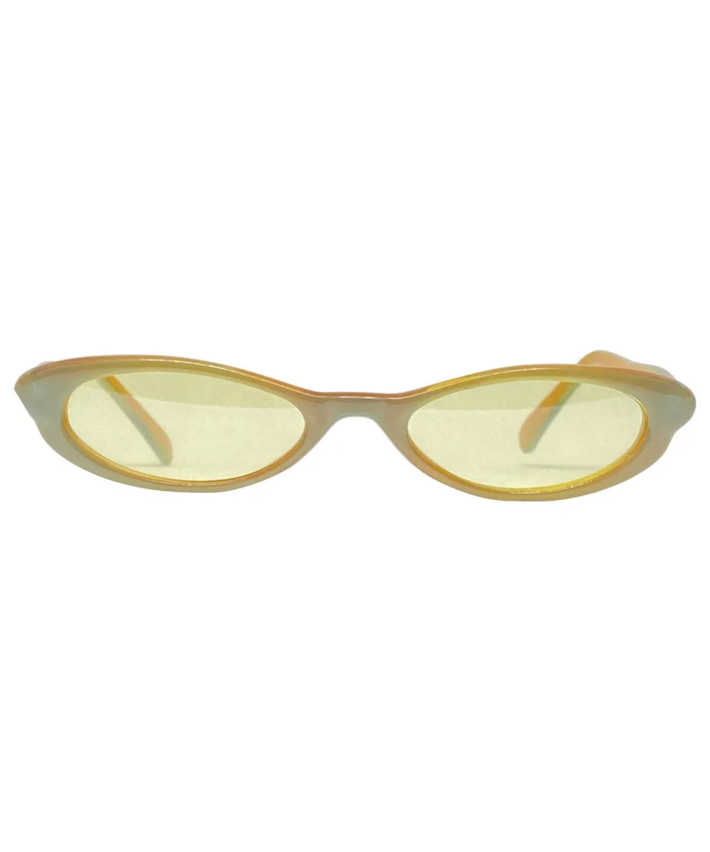 TALLY Yellow / Aqua Trending 90s Cat-Eye Sunglasses