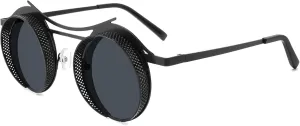 Technigadgets Franco Steampunk Sunglasses Round Inverse Style Sunglasses Metal Frame Eyewear For Men Women UV Protection