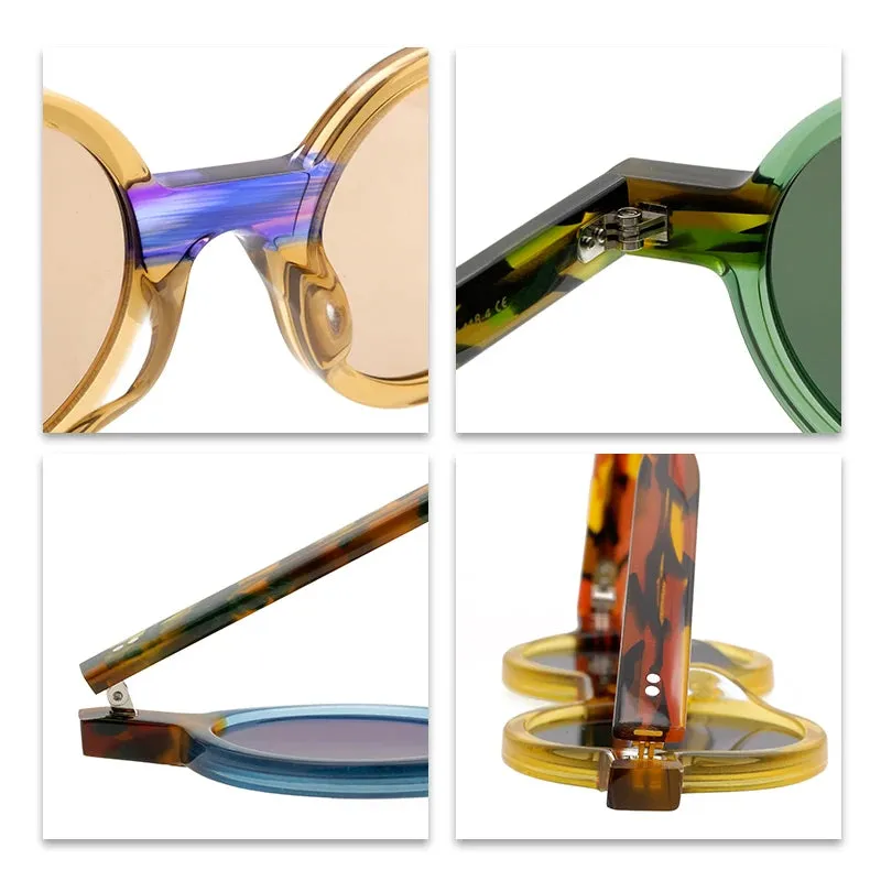 TEEK - Round Womens Colorblock Sunglasses