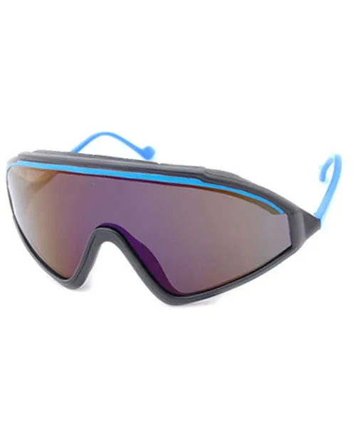 THE LIP Black/Blue Shield Sunglasses