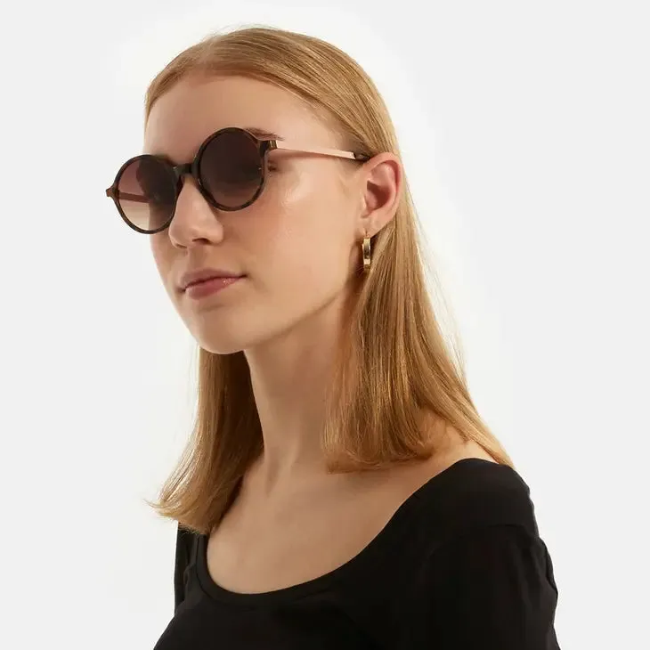 The Madison Tortoise Rose Gold Sunglasses by Komono