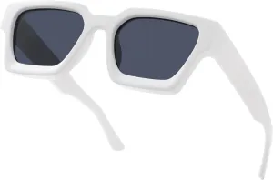 Thick Square Frame Sunglasses for Women Men Retro Chunky Rectangle Sun Glasses Fashion Black Shades