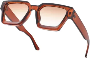 Thick Square Frame Sunglasses for Women Men Retro Chunky Rectangle Sun Glasses Fashion Black Shades