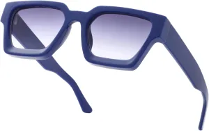 Thick Square Frame Sunglasses for Women Men Retro Chunky Rectangle Sun Glasses Fashion Black Shades
