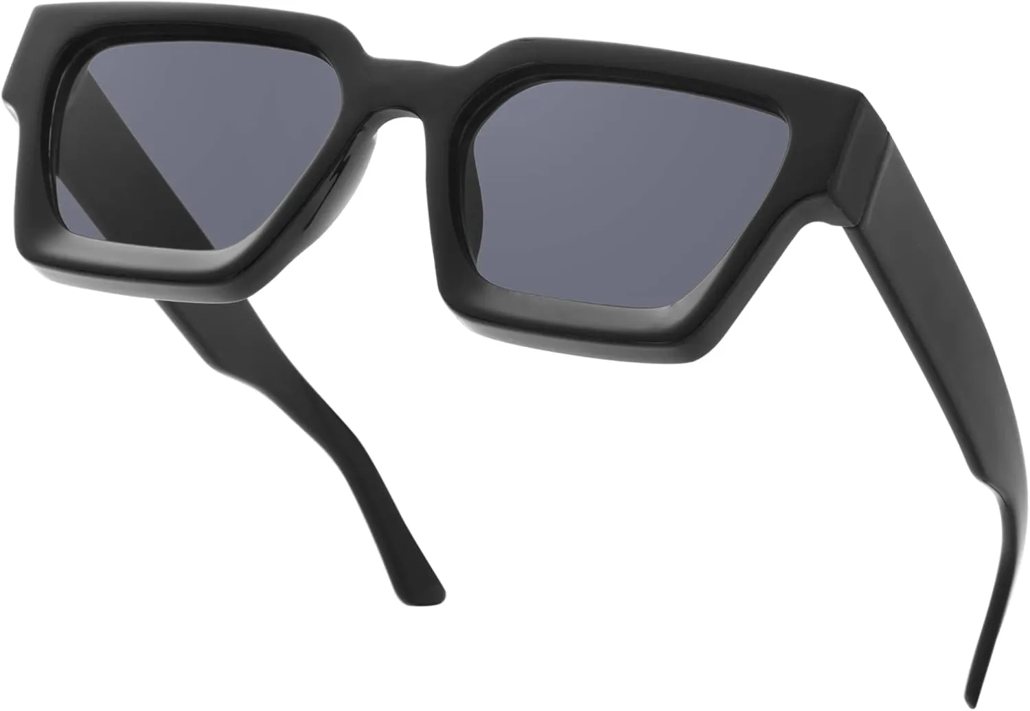Thick Square Frame Sunglasses for Women Men Retro Chunky Rectangle Sun Glasses Fashion Black Shades