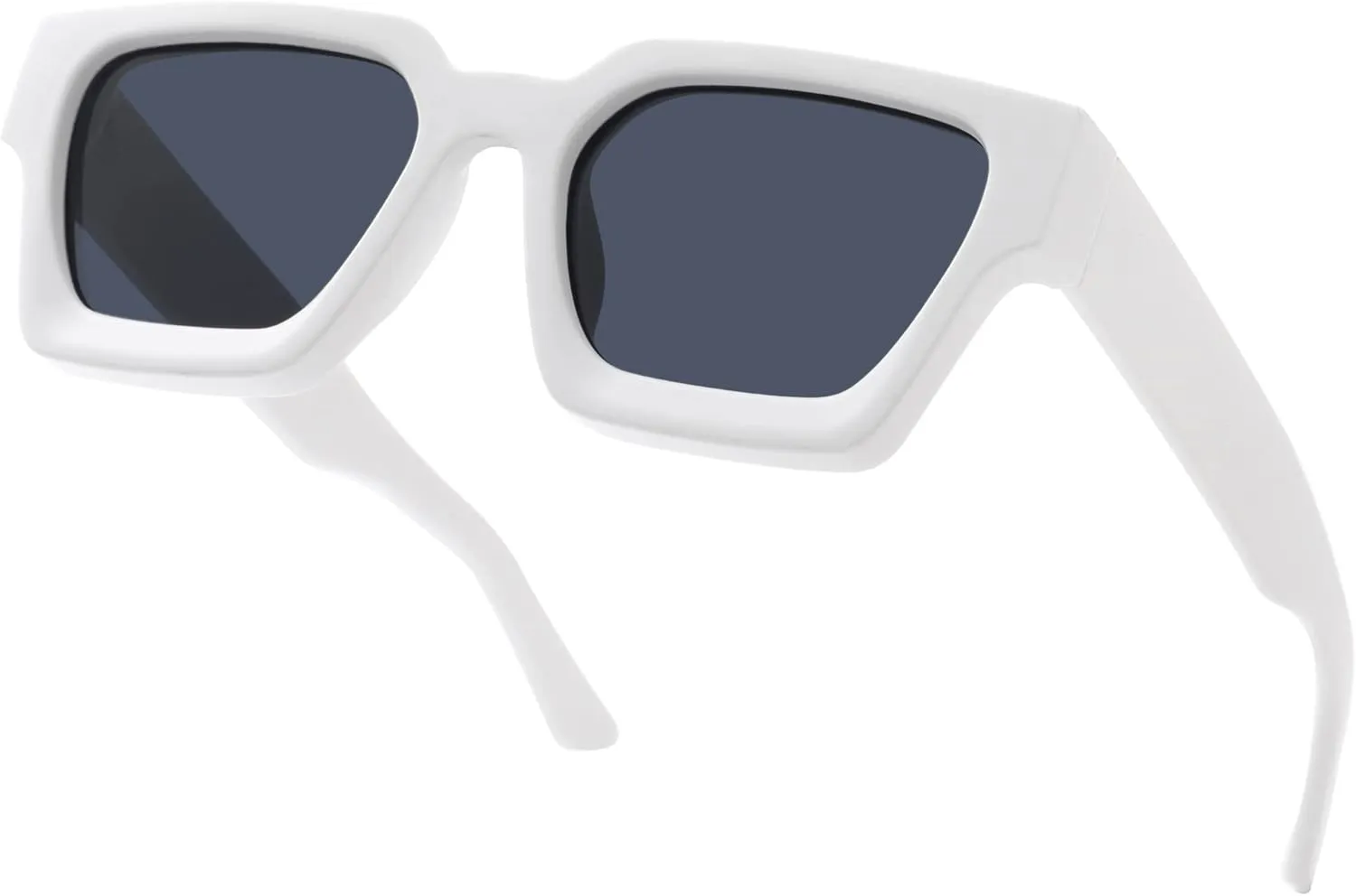 Thick Square Frame Sunglasses for Women Men Retro Chunky Rectangle Sun Glasses Fashion Black Shades