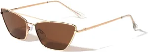 Thin Frame Long Curve Top Bar Geometric Cat Eye Sunglasses M10662