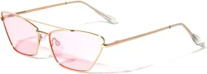 Thin Frame Long Curve Top Bar Geometric Cat Eye Sunglasses M10662