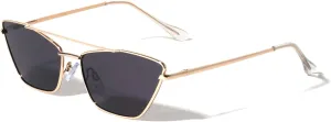 Thin Frame Long Curve Top Bar Geometric Cat Eye Sunglasses M10662