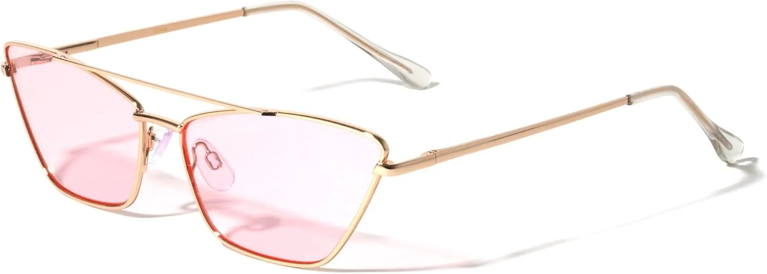 Thin Frame Long Curve Top Bar Geometric Cat Eye Sunglasses M10662