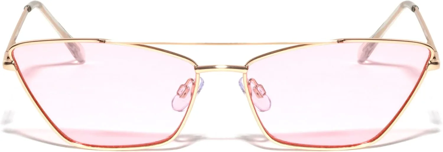 Thin Frame Long Curve Top Bar Geometric Cat Eye Sunglasses M10662