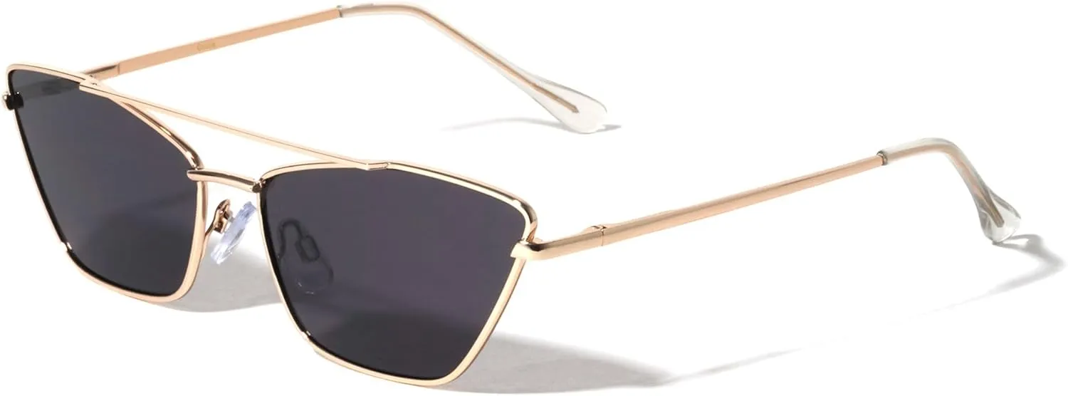 Thin Frame Long Curve Top Bar Geometric Cat Eye Sunglasses M10662