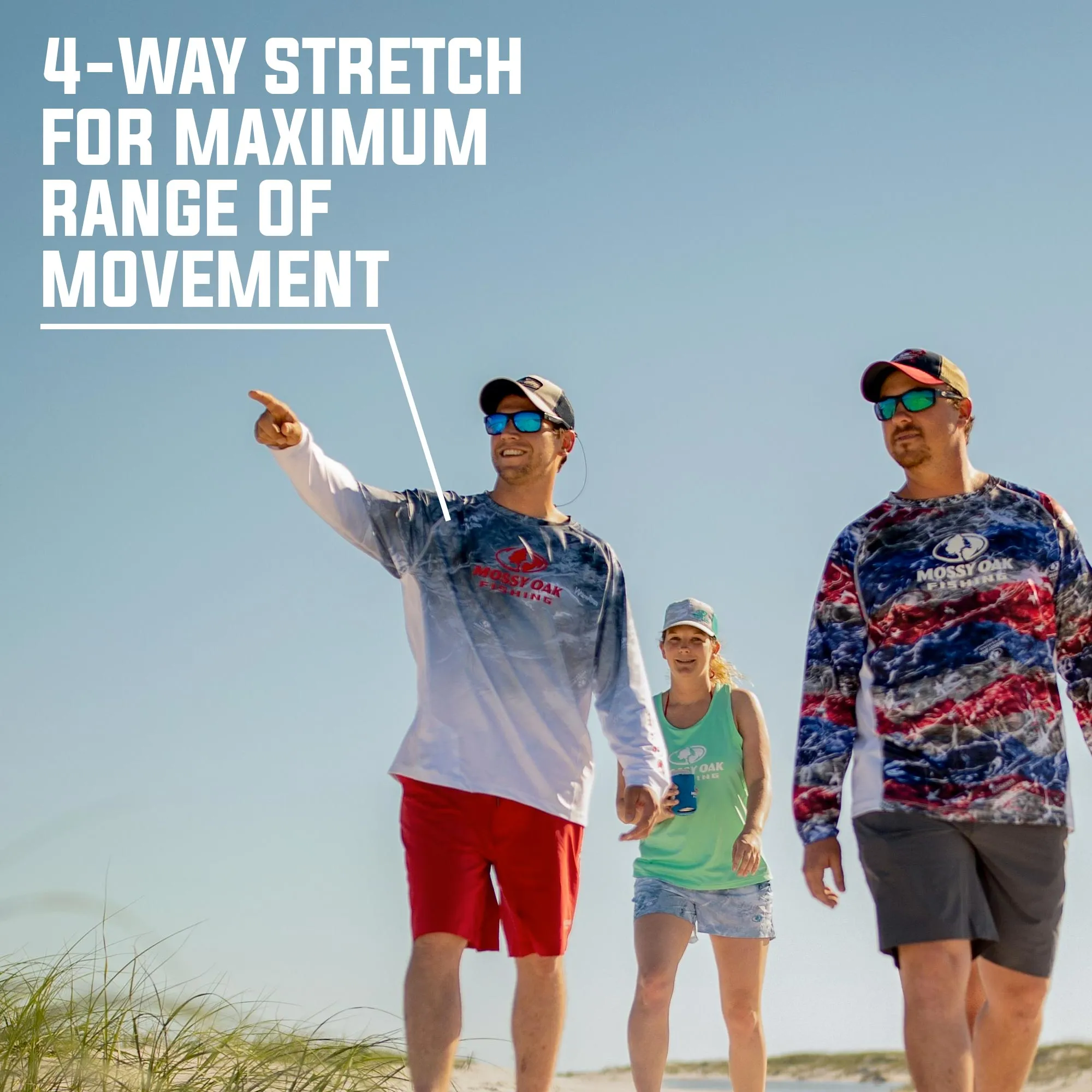 Tidal Breeze Red, White & Blue Long Sleeve Shirt
