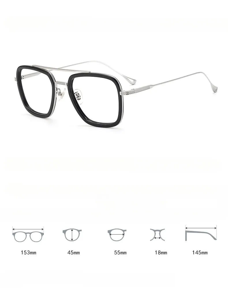 Titanium Aviator Square Glasses Frames SC001