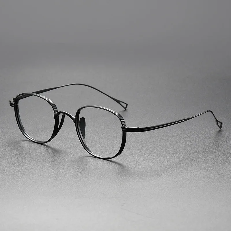 Titanium Vintage Oval Eyeglasses Frames ST8016