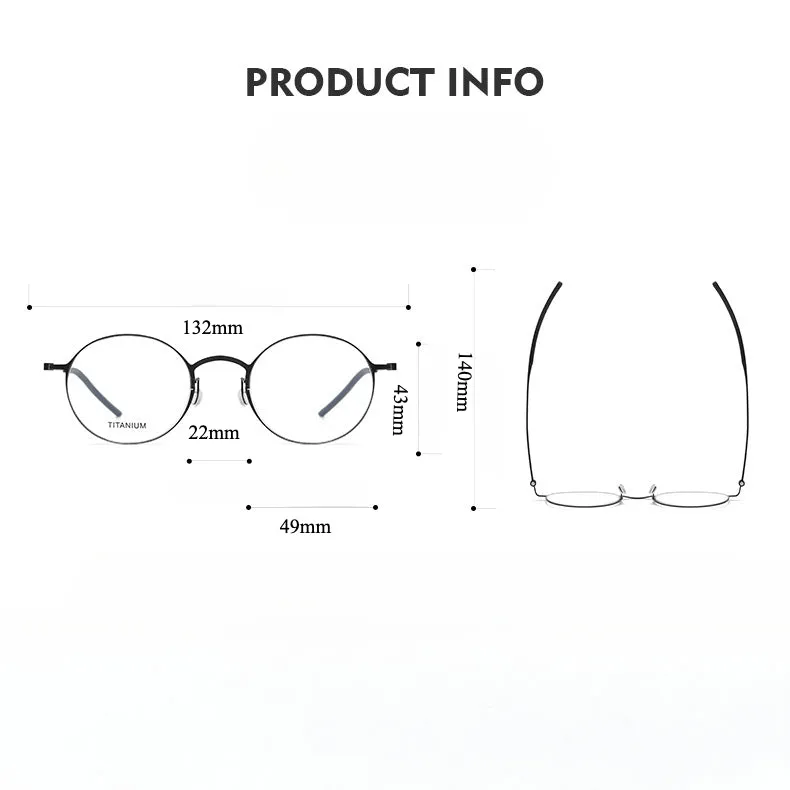 Titanium Vintage Round Eyeglasses Frames 5504