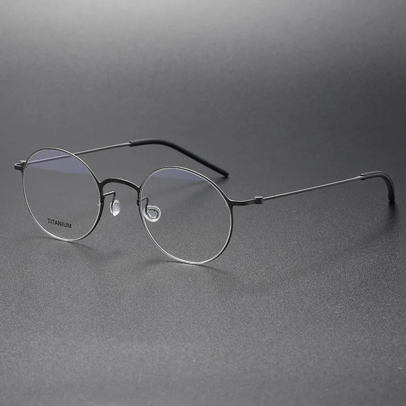 Titanium Vintage Round Eyeglasses Frames 5504