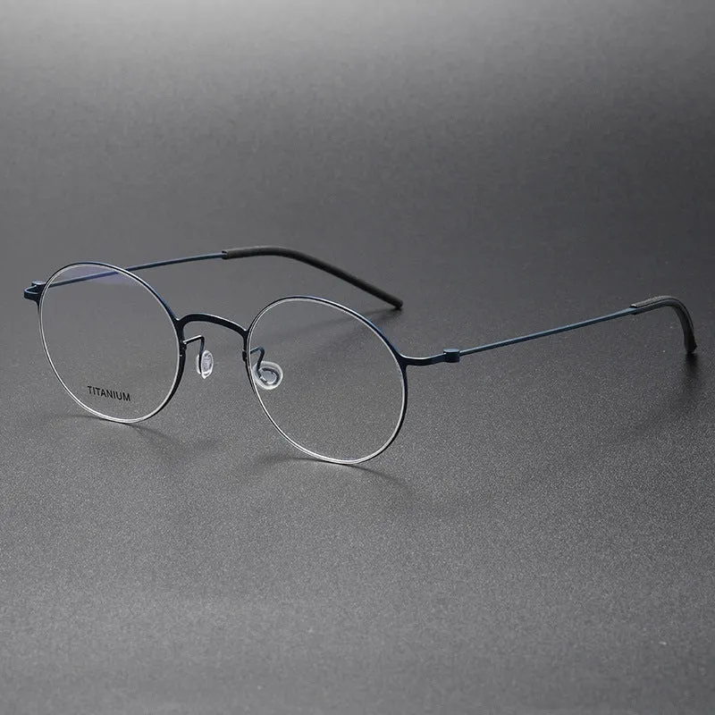Titanium Vintage Round Eyeglasses Frames 5504