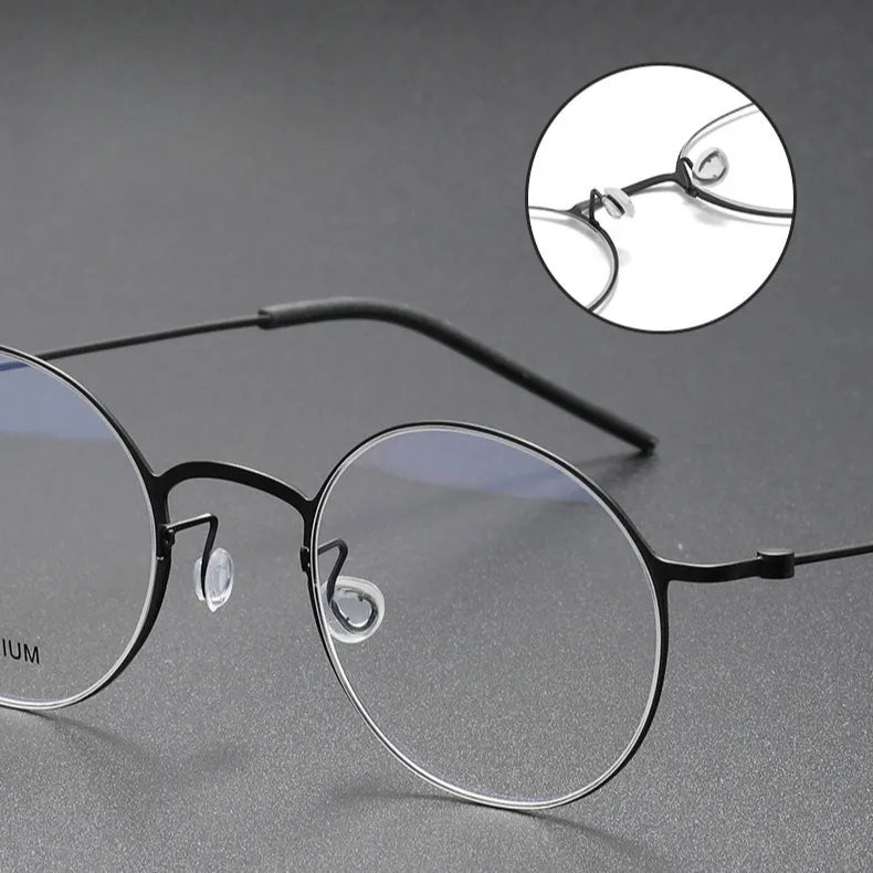 Titanium Vintage Round Eyeglasses Frames 5504