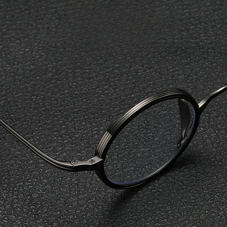 Titanium Vintage Round Eyeglasses Frames KMN122