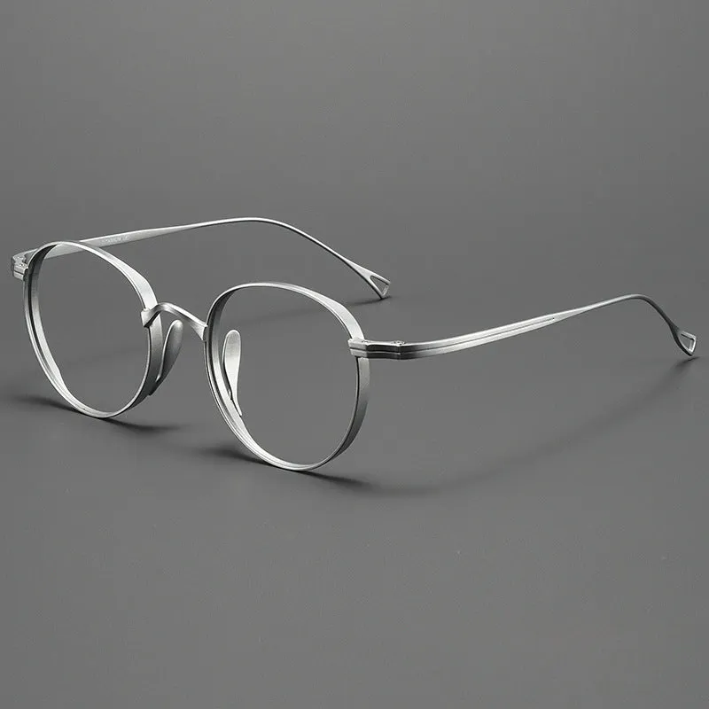 Titanium Vintage Round Eyeglasses Frames ST10519