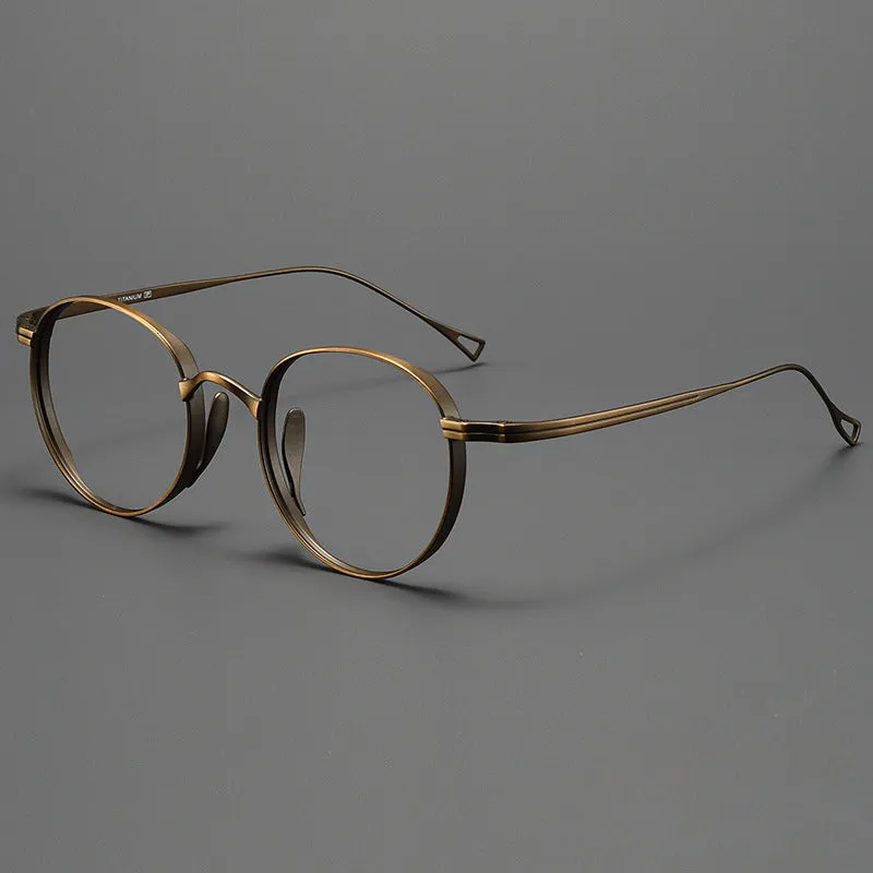 Titanium Vintage Round Eyeglasses Frames ST10519