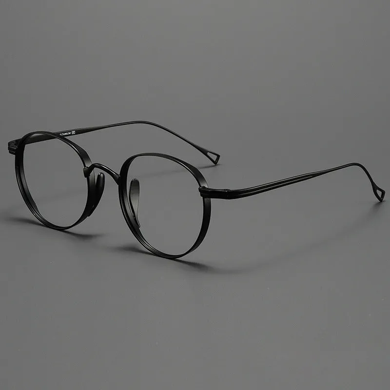 Titanium Vintage Round Eyeglasses Frames ST10519