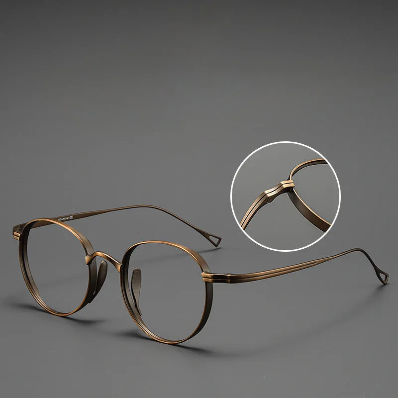 Titanium Vintage Round Eyeglasses Frames ST10519
