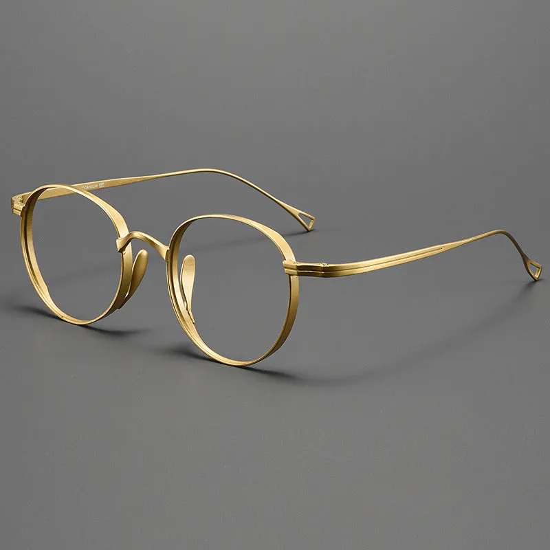 Titanium Vintage Round Eyeglasses Frames ST10519