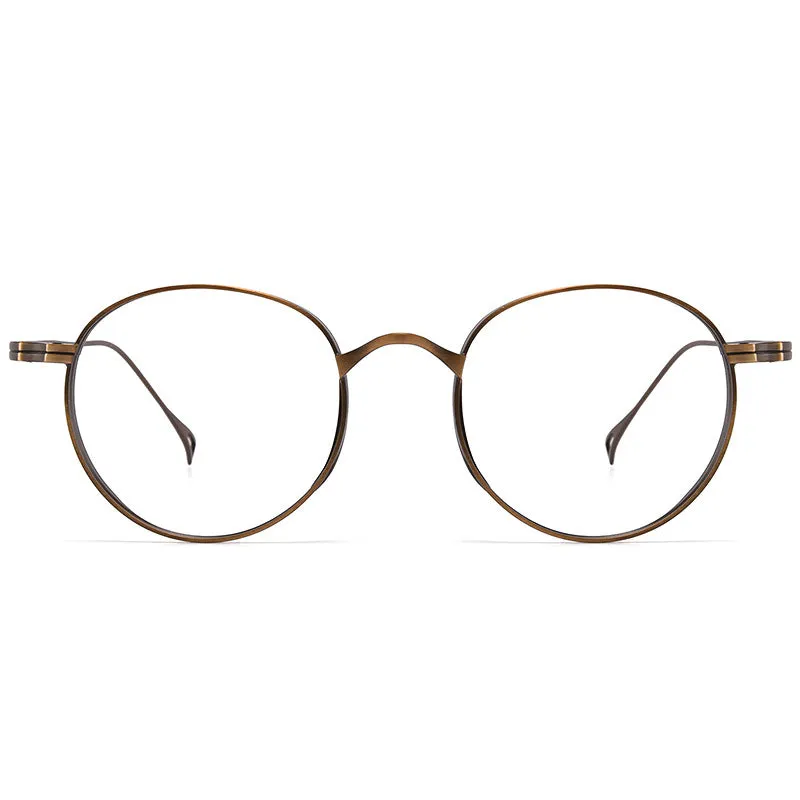 Titanium Vintage Round Eyeglasses Frames ST10519