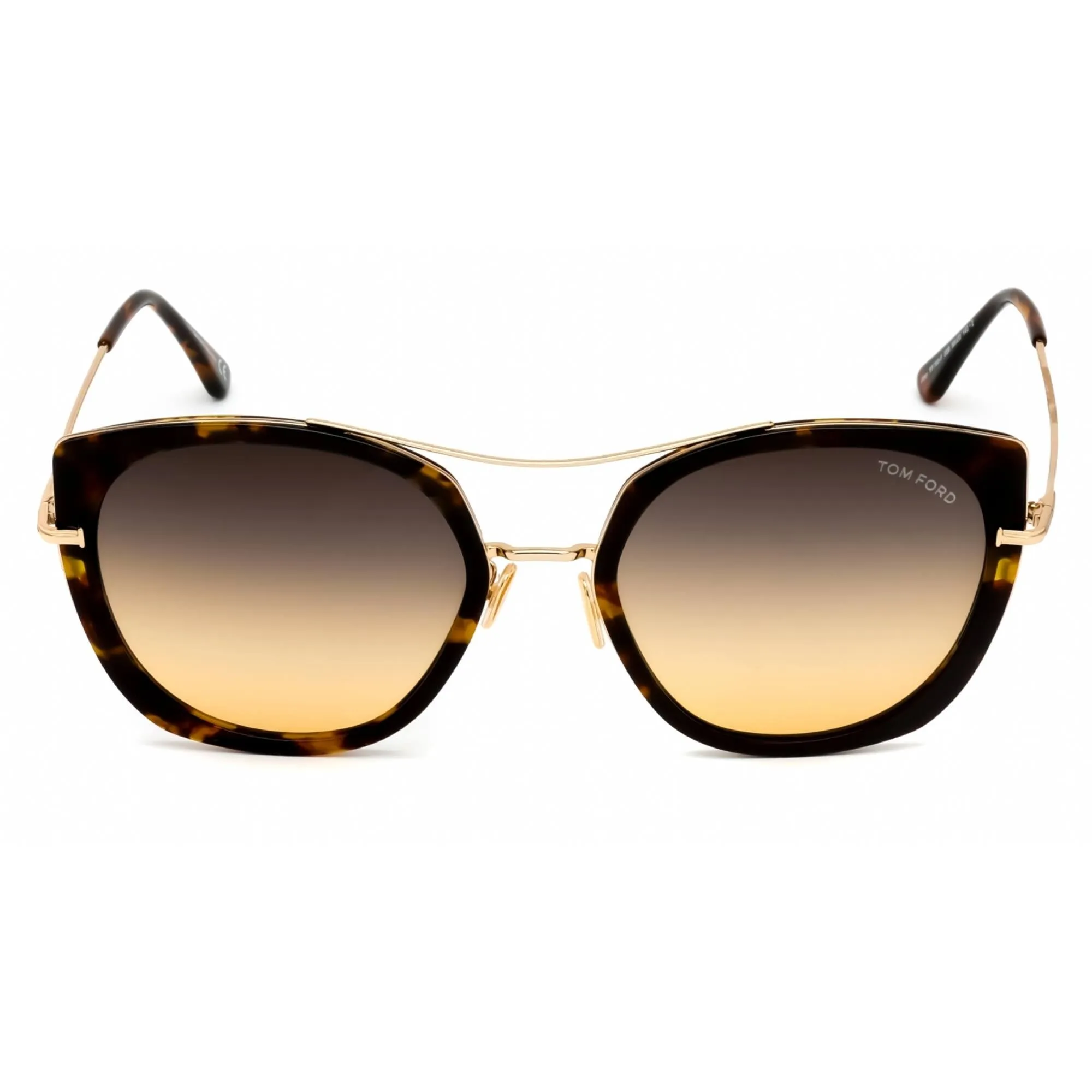 Tom Ford Women's Sunglasses - Coloured Havana Plastic Cat Eye Frame | FT0760-F 55B
