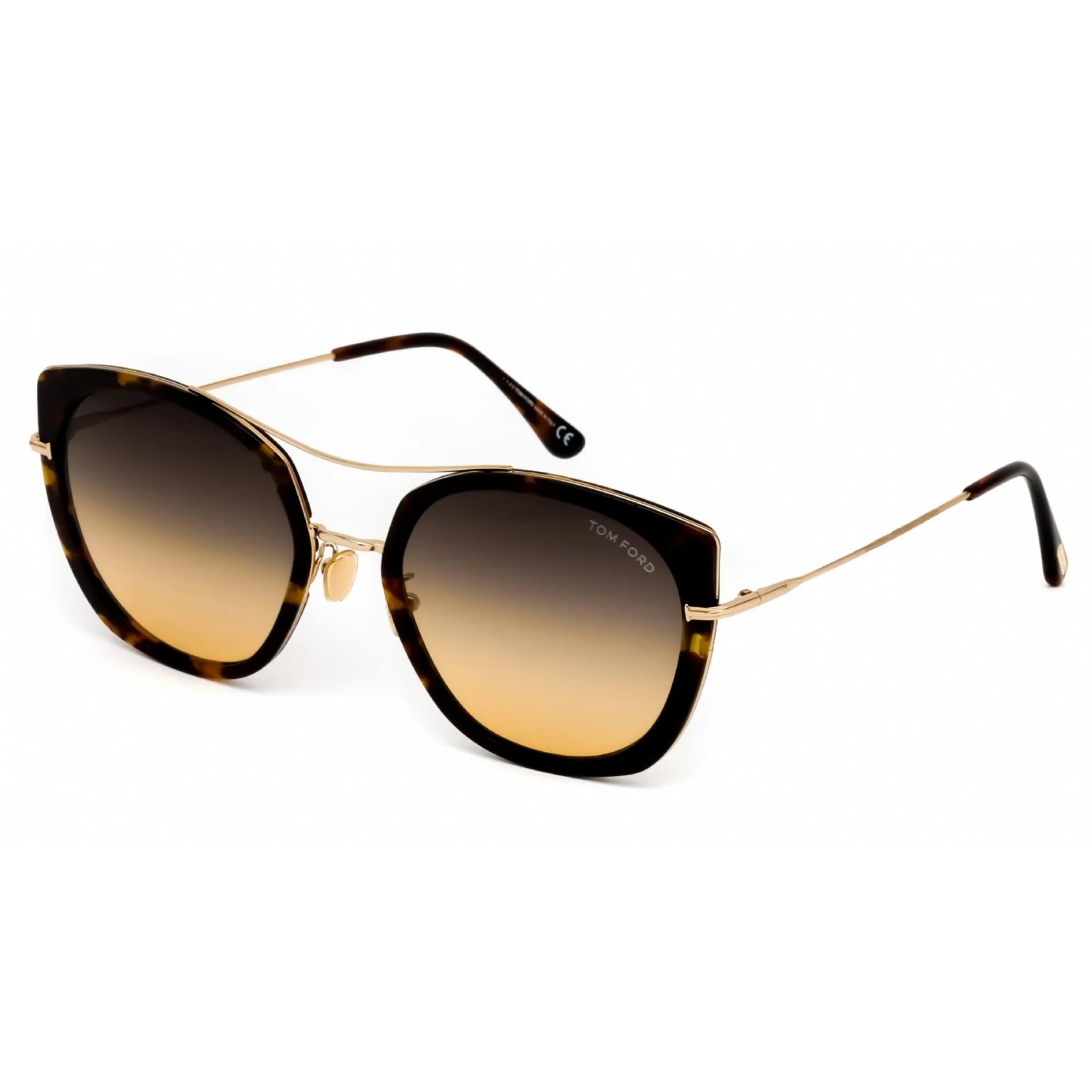 Tom Ford Women's Sunglasses - Coloured Havana Plastic Cat Eye Frame | FT0760-F 55B